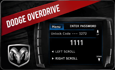 Dodge Cummins Overdrive Code tuner screen